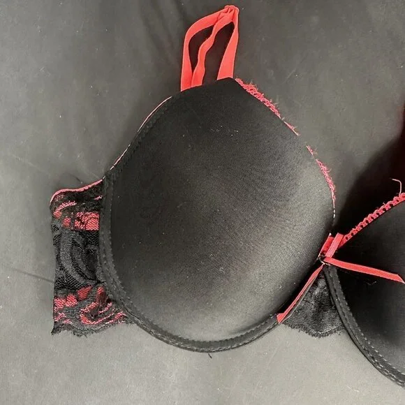 Angelina Black Pink Bra Silky Lace Detail Convertible Removable AdjustableStraps - Picture 2 of 10